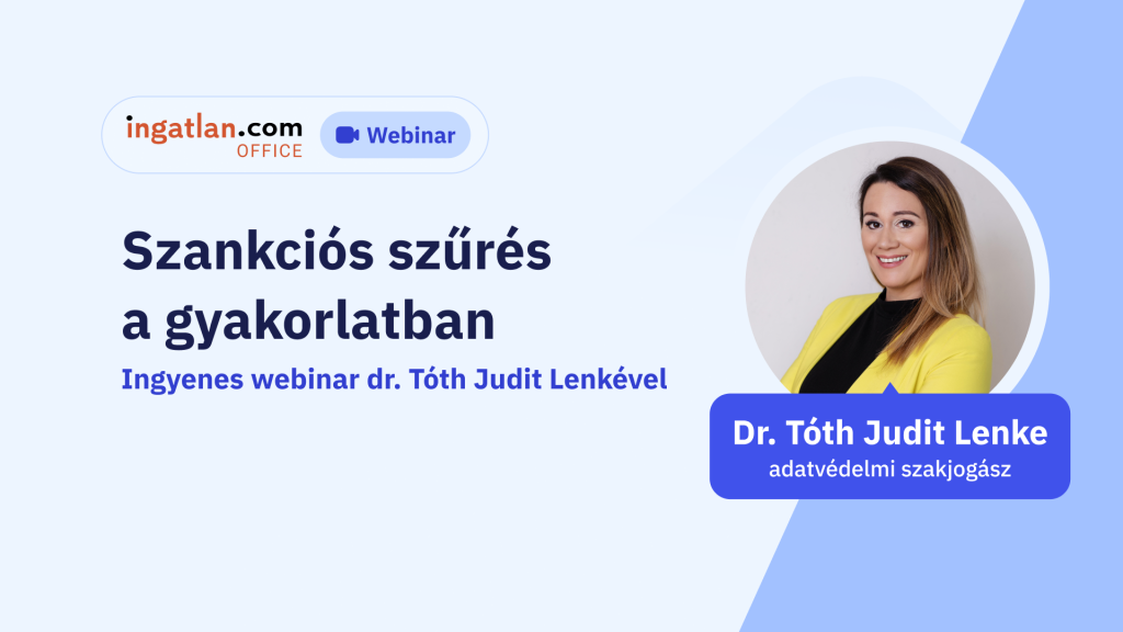 A képen az ingatlan.com office webinar következő alkalmát hirdetik.